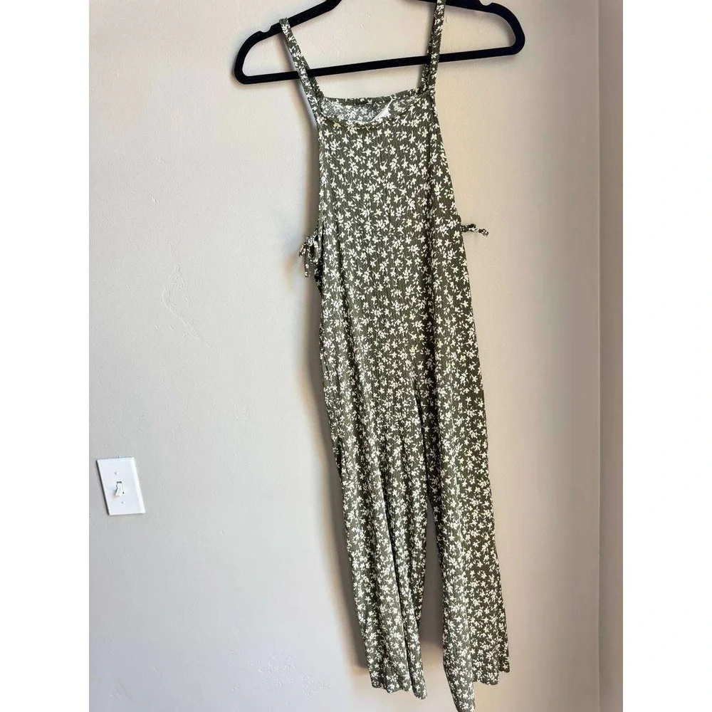 Zara Green Daisy Floral Jumpsuit 11-12 Boho Cottagecore Euro Summer Scandi Comfy